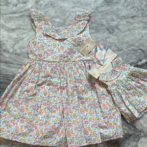 Tommy Bahama Kids Floral Dress Set - Pink and Yellow